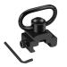 LONSEL 360 Rotation Picatinny Sling Swivel Mounts, 2 Point and Traditional Sling Picatinny Rail Mount with 1.25" Push Button QD Sling Swivels - Black (1 Pack)