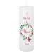 Striefchen christening candle for girls with flower wreath and butterfly printed with name and baptismal date and your own baptismal saying 8 x 25 cm