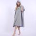 Bathing poncho surf poncho ultra -echo towel bath towel poncho beach change in the beach quick -dry bathrobe from microfases for women men 90 * 110cm gray