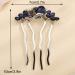 Missgrace Blue Crystal Rhinestone Flower Hair Comb for Bride - Wedding Prom Hair Accessory - Buy Online on SooperMarket.com