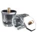 Nail Art Nail Bowl Crystal Glass Nails with Stainless Steel Lid Nail Art Liquid Container Nail Art Tool Set 2pcs