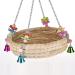 Woven Straw Nest Bed Large Bird Swing Toy with Bell for Parrot Cockatiel Parakeet and More - Perfect Cage Perch for Various Small to Medium Birds and Small Pets - Buy Online on SooperMarket.com