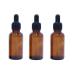 3 Pcs Empty Refillable Amber Glass Graduated Dropper Bottle Essential Oil Cosmetics Elite Fluid Container Jar Pot Holder with Glass Pipette Dropper (30ml/1oz)