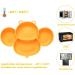 Vicloon Baby Suction Plate Set with Bendable Fork & Spoon - Yellow Bee | Non-Slip Silicone Divided Plate for Self Feeding | BPA-Free & FDA Approved | Dishwasher Safe - Buy Online on SooperMarket.com