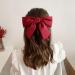 2PCS Silky Satin Hair Bows Hair Clip Black Hair Ribbon Ponytail Holder Accessories Slides Metal Clips Hair Bow for Women Girls Toddlers Teens Kids (Bow Clip-Pink/Red) - Buy Online on SooperMarket.com