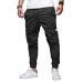 Elegancity Mens Cargo Trousers Casual Jogger Work Pants Regular Fit Drawstring Sweatpants Sports Bottoms with Pockets (38-46) 34 A-black