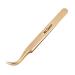Ms.Queen Eyelash Extension Tweezers Set-Precision Tweezers for 2D-6D Volume&Individual False Lashes Extensions with PU Storage Case-Golden (Curved Tweezers/M003-4)