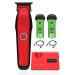 Supreme Trimmer Recharge Zero Gap Trimmer for Barbers | 7500+ RPM Removable Battery Smart USB Charging Stand + iPhone/Android Charging | ST777 Red