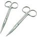 Krisp Beauty Stainless Steel Scissors 2 PCS Set - Nail Cuticle Scissors/Manicure Scissors Kit - Straight and Curved Blade Scissor for Beard/Mustache Nose Hair Ear Hair Eyebrow and Eyelashes Cutting