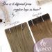 LAAVOO Virgin Tape Extensions | Real Hair Ombre Brown Seamless 45cm | Invisible Balayage Extensions | 5PCS 12.5g | Premium Quality - Buy Online on SooperMarket.com