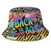 Fashion Retro 80s 90s Bucket Hat for Men Women Funny Summer Beach Fishing Hat Packable Outdoor Sun Fisherman Hat Black-3 One Size