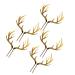 MAGICLULU 5pcs Antlers Happy Birthday Cake Topper Reindeer Antler Acrylic Cake Topper for Xmas Birthday Wedding Party Supplies Gloden
