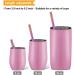 Chargenyang 2 Pack Telescopic Reusable Straw Collapsible Stainless Steel Straws Portable Metal Drinking Straws with Aluminum Key-Ring Case & Cleaning Brush for Travel Home Work.(Black and Rose Gold) - Buy Online on SooperMarket.com