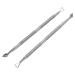 LANTRO JS Cuticle Pusher and Cutter Set 5.4" Stainless Steel Double Head Gel Nail Polish Peeler Scraper Nail Polish Gel Scraper Peeler Fingernails Toenails