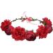 Wiwpar Red Rose Floral Crown Headband - Adjustable Flower Wreath Garland for Wedding & Party Women s Hair Accessory - Buy Online on SooperMarket.com