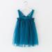 Baby Girl Tulle Princess Dress with Butterfly Wings | 0-4 Years | Peacock Blue - Buy Online on SooperMarket.com