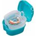 Denture Case Orthodontic Dental Retainer Box False Teeth Storage Container Dentures Container with Filter for Home & Travel Blue1