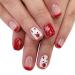 Vatocu Christmas False Nails Short Red Press on Nails Snowflakes Elk Fake Nails Snowman Acrylic Stick on Nails for Women and Girls(24pcs)