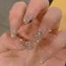 24Pcs Press on Nails Medium  3D Rhinestones Coffin Fake Nails with Designs  Glossy Ballerina Acrylic Nails Press on  Sparkly Glitter Artificial Glue on Nails False Nails with Glue for Women Girls