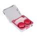 Acouto Square Contact Lens Case Portable Marble Mirror Square Contact Lens Case for Nearsighted People (Pink)
