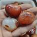 3pcs Natural Heart-Shaped Colorful Red Carnelian Agate Flame Geode Beautiful Crystal