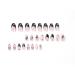 MISUD Coffin Press on Nails - Medium Ballerina Fake Nails with Black French Tip & 3D Rhinestone Star - 24 pcs - Buy Online on SooperMarket.com