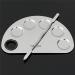 Yimart Stainless Steel Makeup Palette with 5 Mixing Holes and Spatula - Buy Online on SooperMarket.com
