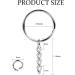 Teenitor Metal Split Key Chain Rings - 60 Pack 25mm Key Chains with 26mm Chains and Jump Rings - Ideal for Arts and Crafts - Buy Online on SooperMarket.com