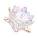 Minkissy Nail Art Accessories Crystal Dappen Dish with Lid Flower Shaped Nail Art Glass Cup Bowl Clear Nail Art Equipment Manicure Tools for Mixing Liquid Powder Clear Glass Mugs