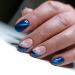 RikView Short Press on Nails Square Fake Nails Blue Nails Glossy Full Cover Nails for Women 24 PCs/Set
