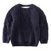 De feuilles Toddler Unisex Baby Cable Knit Pullover Sweater Chunky Knitted Jumper Knitwear with Warm Lining Yellow 6-7 Years Navy Blue