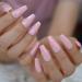 Shiny Holographic Pink Almond Press-On Nails | Long Reflective Ballerina Coffin Tips - L5672 - Buy Online on SooperMarket.com