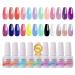 Clou Beaute 8ml 24Pcs Gel Nail Polish Set Midnight Euphoria Collection Nude Purple Blue Hot Pink Glitter Gel Polish Set Soak off Nail Art Design Valentine's Day Gifts for Women Girlst S24-02 CB-S24-02 0.01 Fl Oz (Pack of 24)