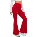 WILLBEST Women's Plain Sport Gym Jogger Sweatpants Oversized High Waisted Trouser Causal Athletic Workout Lounge Pant Jogging Bottom Lounge Wear 5070-djufh-red-4 XXL