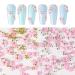 3D Flower Caviar Beads Nail Art Decals - White Pink Acrylic Charms with Pearl Beads for DIY Manicures - Buy Online on SooperMarket.com