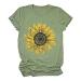 Summer Clothes for Women Ladies Floral Graphic Printed Blouse Short Sleeve Tunics Classic Fit T-Shirt Mint Green Medium