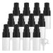 ZEOABSY 12 Pieces 10 ml White Lotion Bottles with Black Pump 10ml Empty PET Plastic Lotion Pump Bottle Cosmetic Gel Travel Container for Cosmetic Make up Cleaning + 2 x Funnel White 10ml