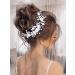 IYOU Flower Bridal Hair Vine Silver Pearl Bride Headband Leaf Wedding Headpiece Communion Prom Hair Accessories for Women and Girls - Buy Online on SooperMarket.com