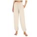 Summer pants women light 7/8 long wide leg linen xxl Elegant 7/8 sports pants hiking pants linen pants linen pants harem pants leisure pants leisure pants white summer stretch cotton airy hip pants beige xxl