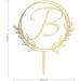 Vinisong Personalized Initial Letter B Golden Cake Topper - Rustic Wedding & Birthday Decoration - Buy Online on SooperMarket.com