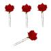 Rose Flower Hair Clips  4PCS Small Red Rose Hair Clip  Bridal Hair Pins Flower for Women and Girls Wedding Halloween Party(Red)