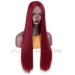 HBINGBING Synthetic Lace Front Wig Long Straight Red Lace Wigs for Women Middle Part Nature Hair