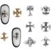 2 Boxes AB Nail 3D Art Accessories - 24 Pcs Mixed Sizes, Multi Shapes Manicure Decoration in Golden and Silver - Nail Face Makeup DIY Craft - Buy Online on SooperMarket.com
