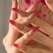 Brishow Coffin Artificial Nails Long False Nails Gradient Ballerina Acrylic Press on Nails 24pcs for Women and Girls (f)
