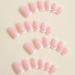 White French Tip Press On Nails - Short Square Pink Glossy Acrylic - Reusable 24pcs Stick On Nails for Women & Girls - DIY Nail Art Decoration - Buy Online on SooperMarket.com