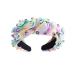 vreplrse Durable And Reliable Jeweled Wide Top Knot Headband For Long-lasting Beauty Polyester Rhinestone Pearl Knot Headbands Blue purple