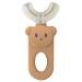JENPECH Kids U-Shaped Toothbrush - Cartoon Bear Shape - Food Grade Soft Silicone Brush Head 360 Oral Teeth Cleaning Design for Toddlers and Children Brown