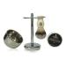 4 in 1 Premium Shaving Brush Kit for Men Includes Vegan Synthetic Badger Hair Shaving Brush Sandalwood Shaving Cream Soap 85G Stainless Steel Bowl Heavy Safety Shaving Stand for Mens Gift(Ivroy White)