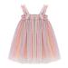 PythJooh Baby Girl Tulle Dress Toddler Girl Sleeveless Butterfly Wings Tutu Princess Dress Daisy Stars Sundresses for 0-4Years 2-3 Years Starry Pink