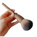 Large Advanced Fashionable Makeup Tools Walnut Handle Kabuki Powder Brush Soft Fiber Brush Umbrella Shape Delicate(18.3x4.5x5.5 CM)